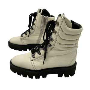 Aquatalia Rugged Off White Alyssa Lace Up Boots Size 6.5