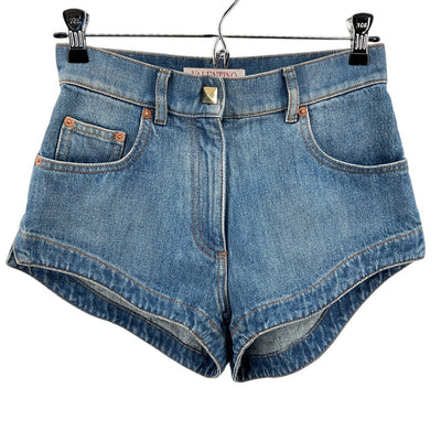 Valentino Classic Medium Blue Denim Shorts Size 25