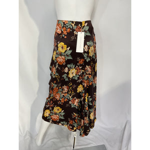 Veronica Beard 'Pixie' Black Asymmetric Floral Print Skirt Size 16