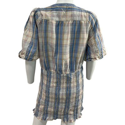 Sézane Checked Blue And White Ellen Dress Size L