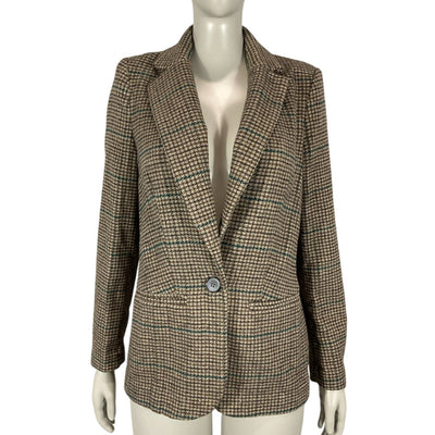 Astr The Label Plaid Multicolor Harlow Blazer Size XS