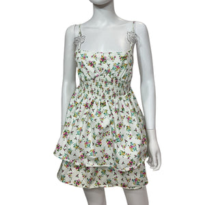 For Love & Lemons Floral White Tanya Dress Size M