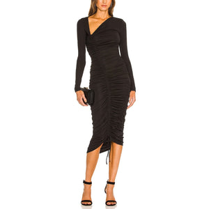 Michael Costello Ruched Black Kylee Dress Size XS