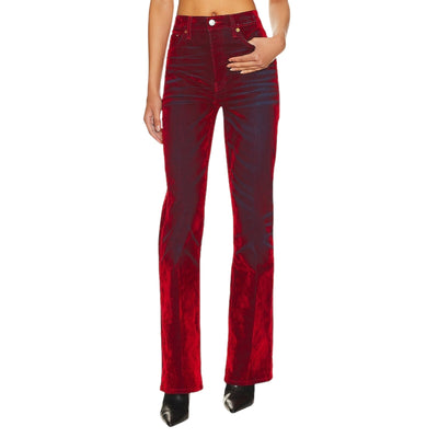 Re/Done Retro Distressed Red Flocked Originals 70s Bootcut Denim Jeans Size 23
