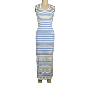Simkhai Ribbed French Blue Stripe Ander Dress Size S