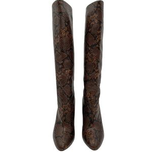 Lpa Snakeskin Brown Greta Knee High Boots Size 5.5