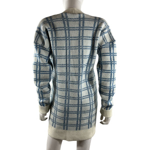 Majorelle Cozy Blue And White Steph Cardigan Dress Size S