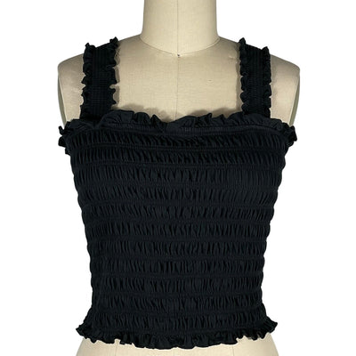 Veronica Beard Smocked Black Averie Tank Top Size XS