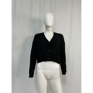 Reformation 'Giusta' Black Cashmere Cropped Cardigan Size XS - NWT