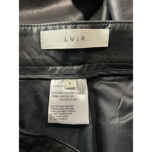 Lvir Asymmetric Black Wrap Midi Skirt Size L