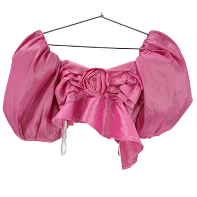 For Love & Lemons Ruffled Fuchsia Judith Blouse Size XXS