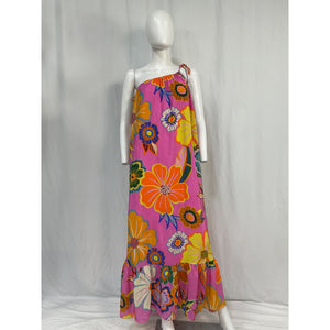 Farm Rio Full Garden Pink Viscose Maxi Dress Size S