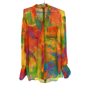 Ser.O.Ya Sheer Multicolor Willow Blouse Size M