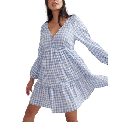 Hatch Gingham Blue Kelsey Dress Size 0