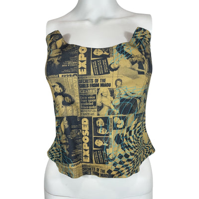 Miaou Graphic Multicolor Leia Corset Top Size S
