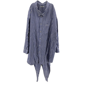 Balenciaga Striped Blue White Knotted Shirt Dress Size 4
