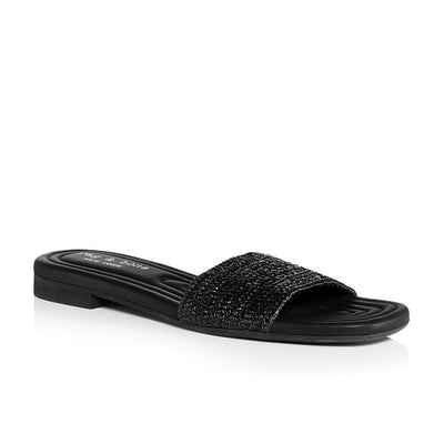 Rag & Bone Woven Black Ellie Slides Size 7.5 US / 37.5 EU