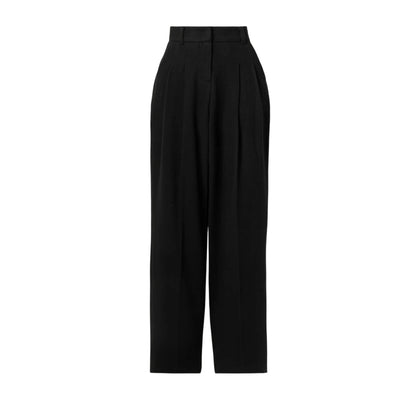 The Frankie Shop Pleated Black Layton Wide-Leg Pants Size S