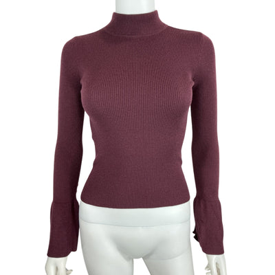 A.L.C. Ribbed Burgundy Devin Sweater Size XS