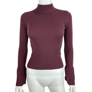 A.L.C. Ribbed Burgundy Devin Sweater Size XS
