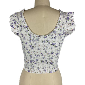 Loveshackfancy Smocked Dusty Lavender Dovi Blouse Size XS