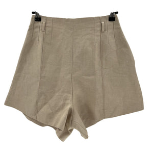 Maje Tailored Beige Linen Cotton Blend Shorts Size 36