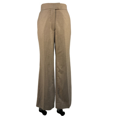 Raey Sleek Tan Cashmere Flared Trousers Size 8