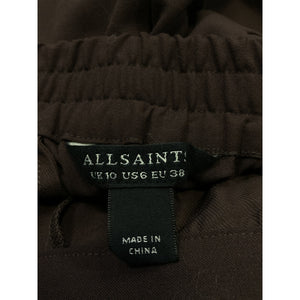 Allsaints Tailored Warm Cacao Brown Aleida Tri Trousers Size 6