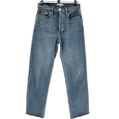 Re/Done Classic Blue Originals High Waist Stovepipe Denim Jeans Size 28