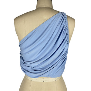 Norma Kamali Ruched Celestial Blue Diana Crop Top Size S