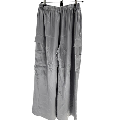 Reformation Satin Gray Ethan Cargo Pants Size M