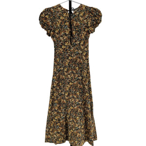 Dôen 'Rhodia' Blue Cotton Floral Cotton Midi-Dress Size XS