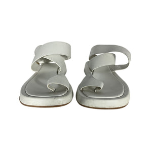 Gia Borghini Minimalist White Rhw Wrap Toe Ring Sandals Size 40 EU / US 10
