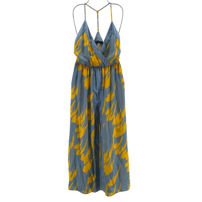 House Of Harlow 1960 Printed Blue Yellow Mareena Dress Size XXS