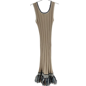 Simkhai Ribbed Tan Julianna Tank Midi Dress Size S