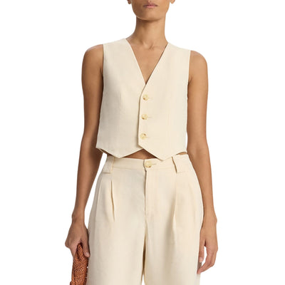 A.L.C. Tailored Cream Maxwell Vest Size 10