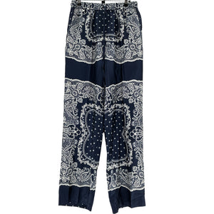 Sandro 'Bandana-Print' Blue Flowy Trousers Size 38