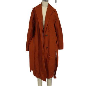 Vince Tailored Rust Amber Wrap Size M Coat