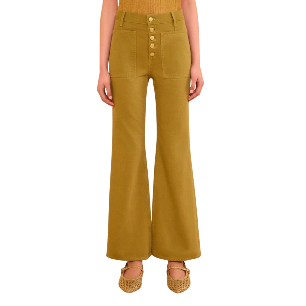 Ulla Johnson Stylish Green Lou Denim Jeans Size 4