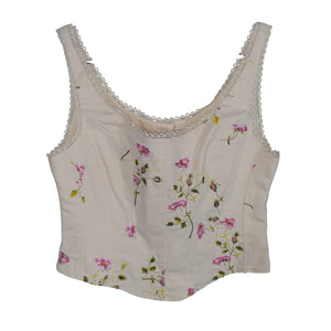 LoveShackFancy Floral Cream Rhapsody Bustier Top Size 6 NWT