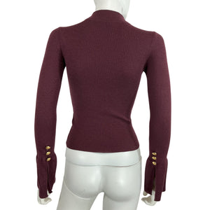 A.L.C. Ribbed Burgundy Devin Sweater Size XS