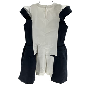 Sacai Double Faced Off White Navy Silk Cotton Top Size XS