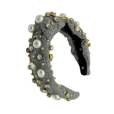 Lele Sadoughi Embellished Gray Alice Headband
