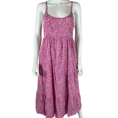 Roller Rabbit Floral Pink Anneli Midi Dress Size M