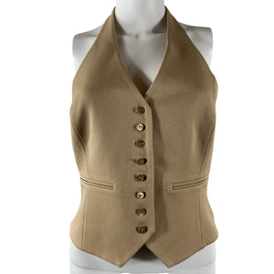 Favorite Daughter Tailored Beige Halter Vest Size M