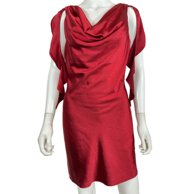 Lpa Draped Burgundy Raveena Mini Dress Size S