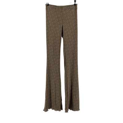 Jade Cropper Flared Green Wilted Flowers Trousers Size M