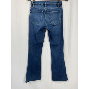 Frame 'Le' Blue Cotton Cropped Mini Mid Rise Bootcut Denim Jean Size 24