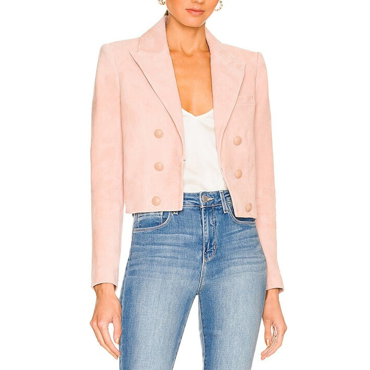 L'Agence Cropped Nude Inez Size 00 Blazer