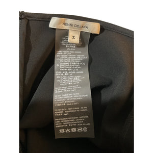 Nensi Dojaka Sleek Black Draped Bra Cutout Dress Size S